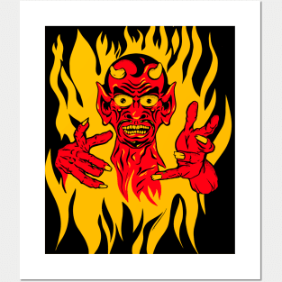 Vintage Flash Tattoo Style Vintage Devil Posters and Art